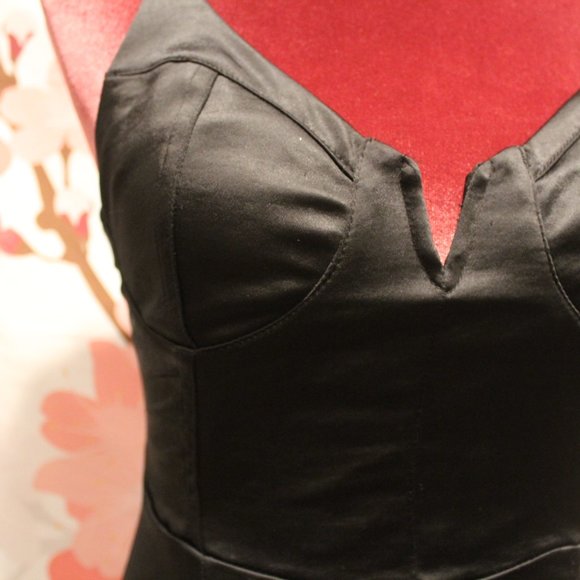 PacSun black mini satin dress w/ underwire - Picture 7 of 7